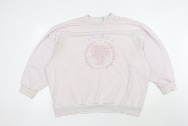 Adidas Women's White Pullover Logo Sweatshirt Size 10