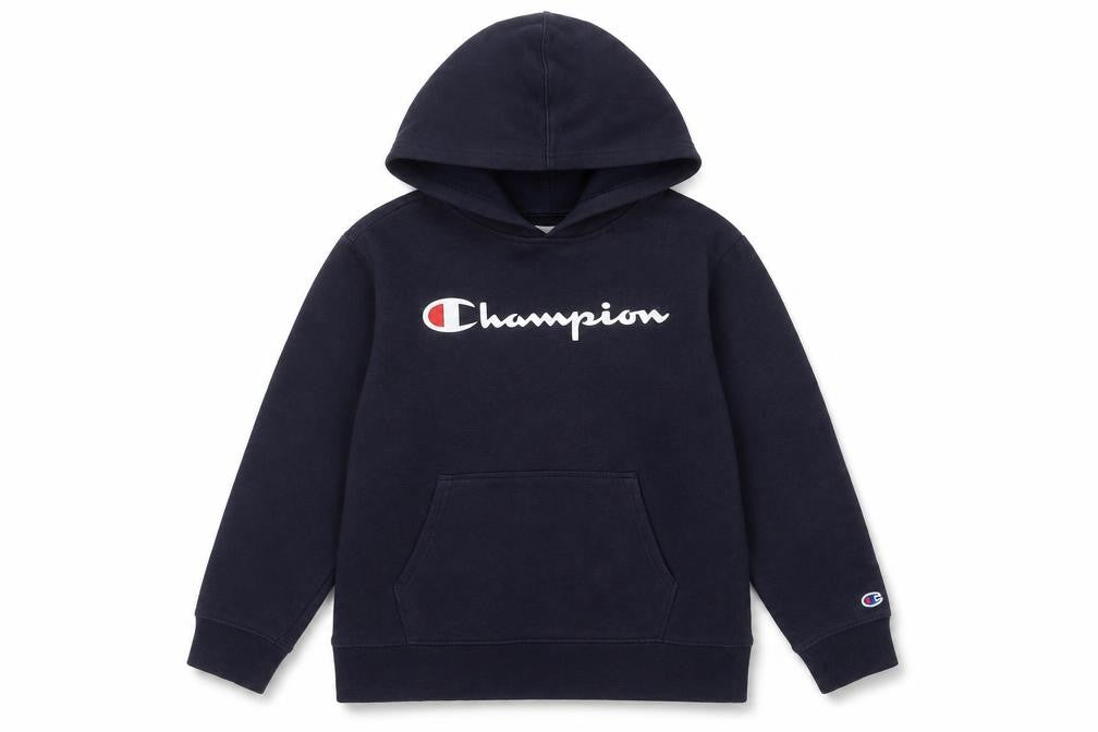 Champion Boys Black Hooded Pullover Hoodie L 12-13 Years