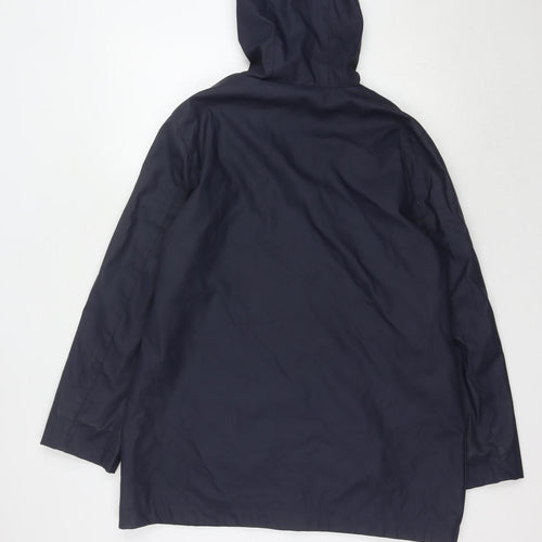 Bonmarché Women's Blue Rain Coat Size 14 Long Hooded