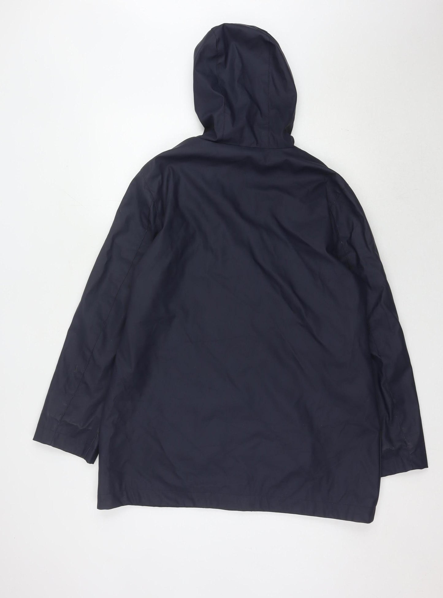 Bonmarché Women's Blue Rain Coat Size 14 Long Hooded
