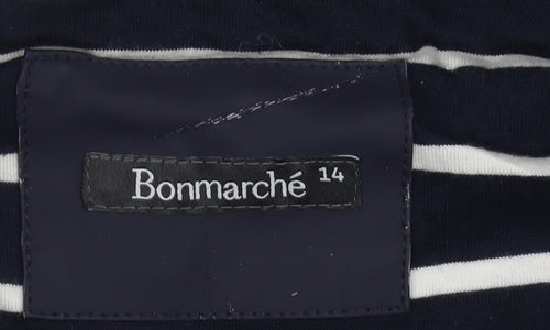 Bonmarché Women's Blue Rain Coat Size 14 Long Hooded