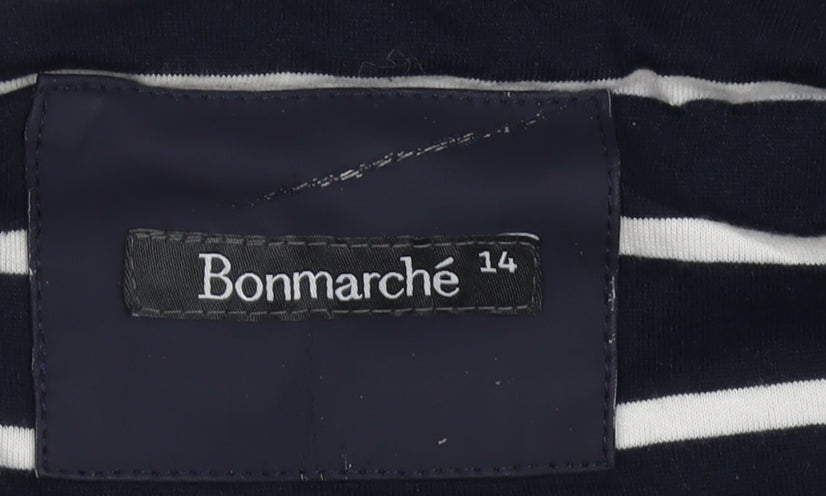Bonmarché Women's Blue Rain Coat Size 14 Long Hooded