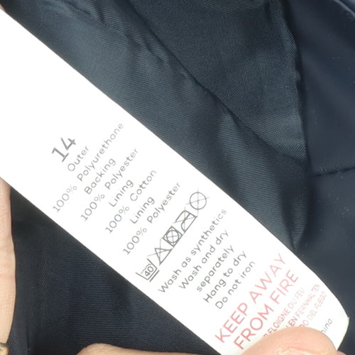 Bonmarché Women's Blue Rain Coat Size 14 Long Hooded
