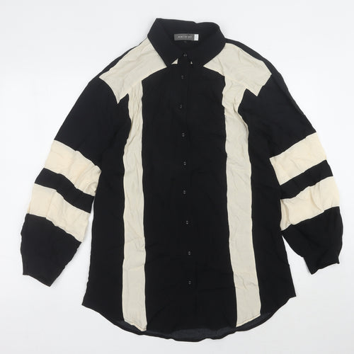 Mint Velvet Women's Black Striped Button-Up Shirt