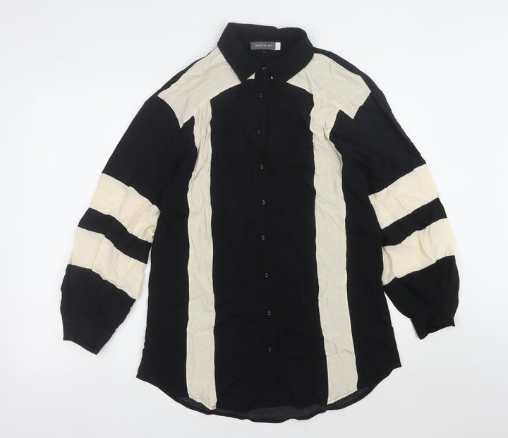 Mint Velvet Women's Black Striped Button-Up Shirt