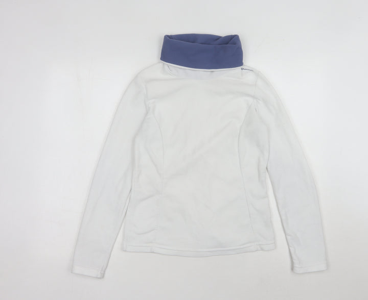 Oxylane Women's White High Neck Sweatshirt, Size 8
