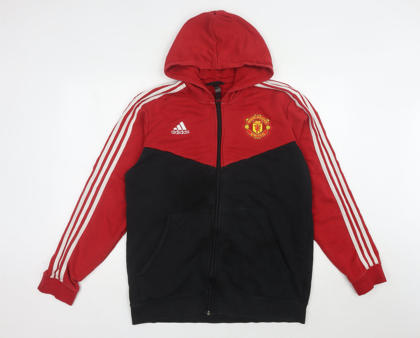 Adidas Men's Red Black Full Zip Hoodie L