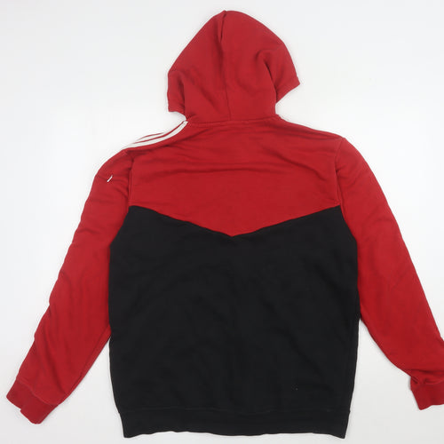 Adidas Men's Red Black Full Zip Hoodie L