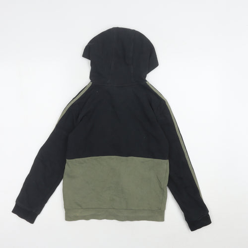 Adidas Boys Black Hoodie, 9-10 Years, Full Zip, Colourblock