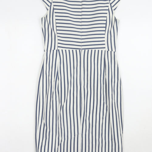 Oasis Women's Blue Striped Sheath Dress Size 10