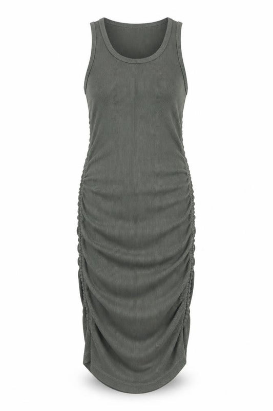 Front view of Pull&Bear Women's Green M Tank Dress