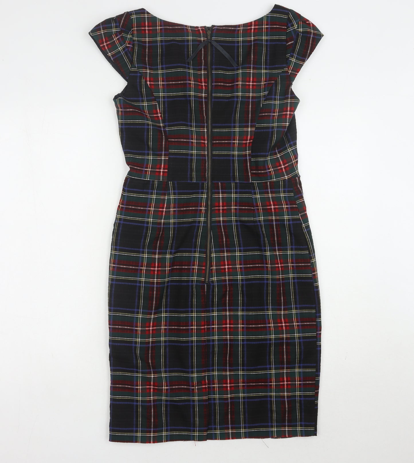 Warehouse Women's Multicoloured Plaid Wrap Dress, Size 12