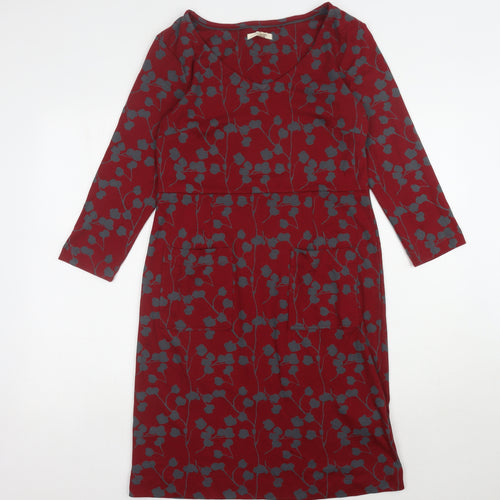 White Stuff Women's Red Floral Sheath Dress Size 10