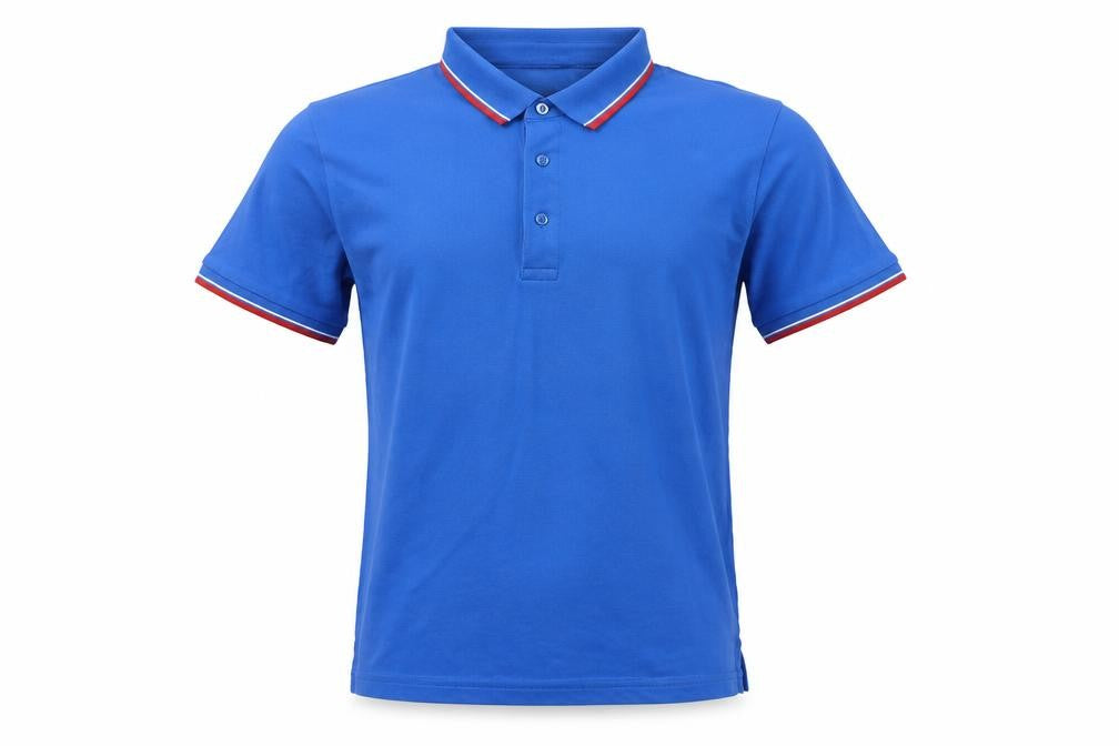 Front view of Next boys’ blue polo shirt, 15 years, short sleeve