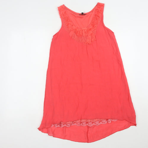 Mandi Women's Pink Sleeveless Hi-Low Shift Dress - Size 10