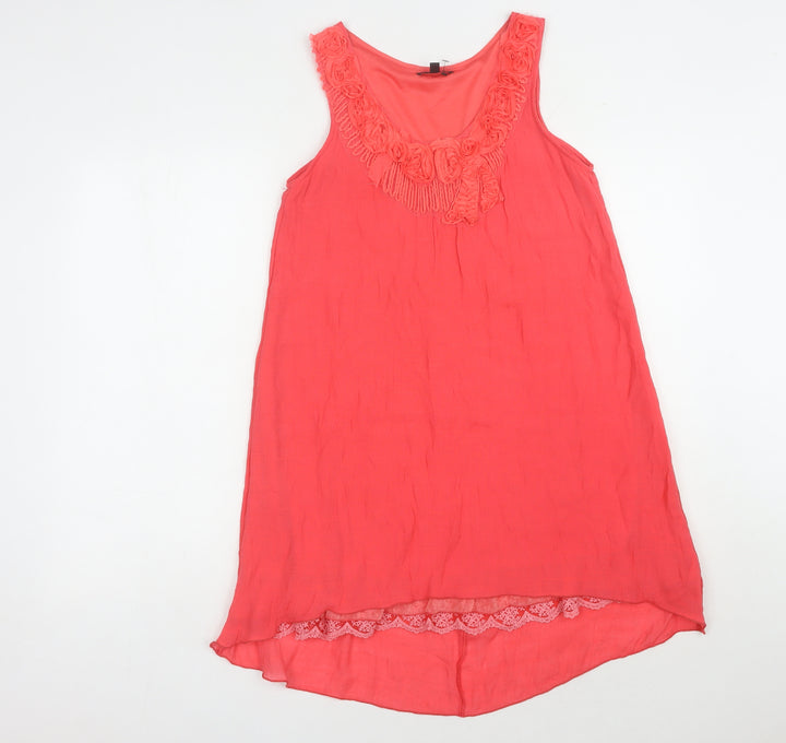 Mandi Women's Pink Sleeveless Hi-Low Shift Dress - Size 10