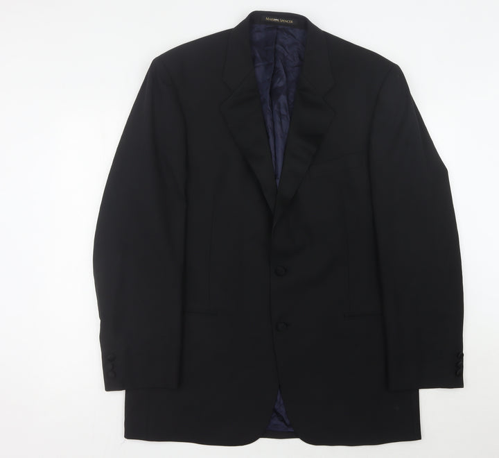 Marks and Spencer Men's Black Suit Jacket, 42 Chest, Elegant Formal