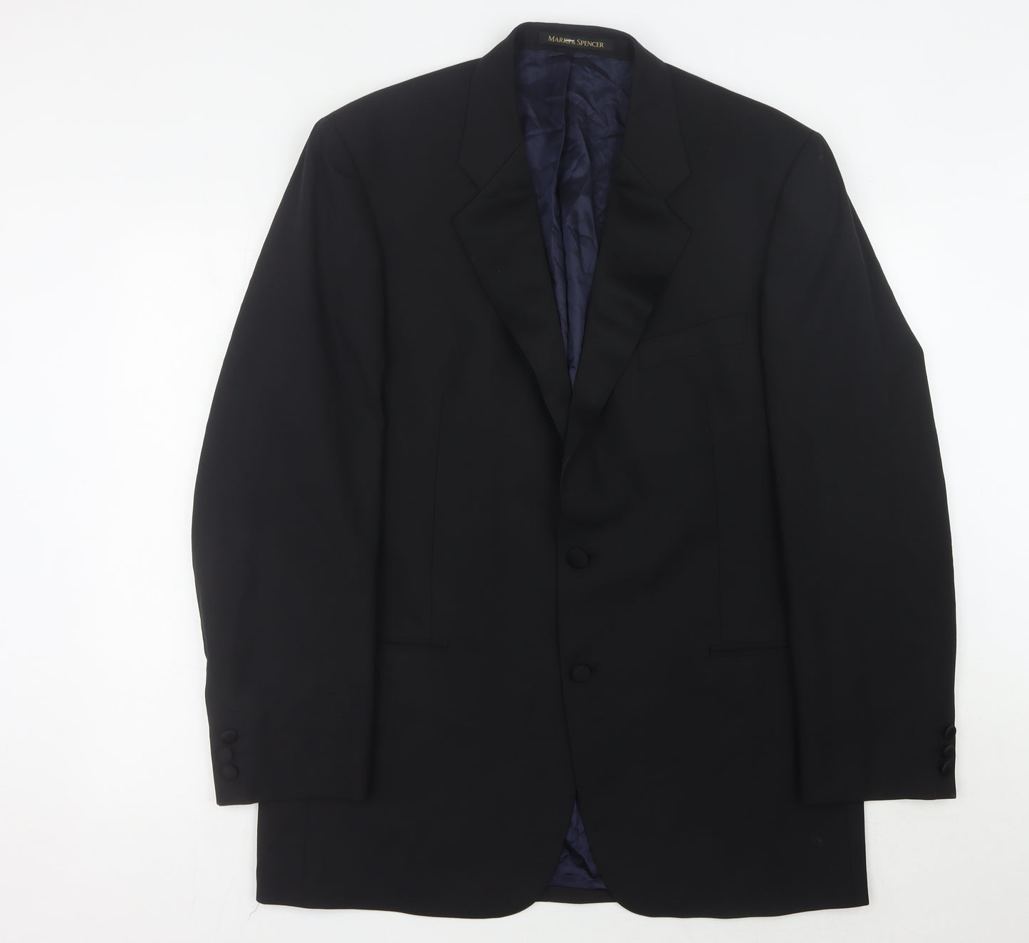Marks and Spencer Men's Black Suit Jacket, 42 Chest, Elegant Formal