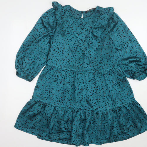 Zara Women's Green Trapeze Dress XS