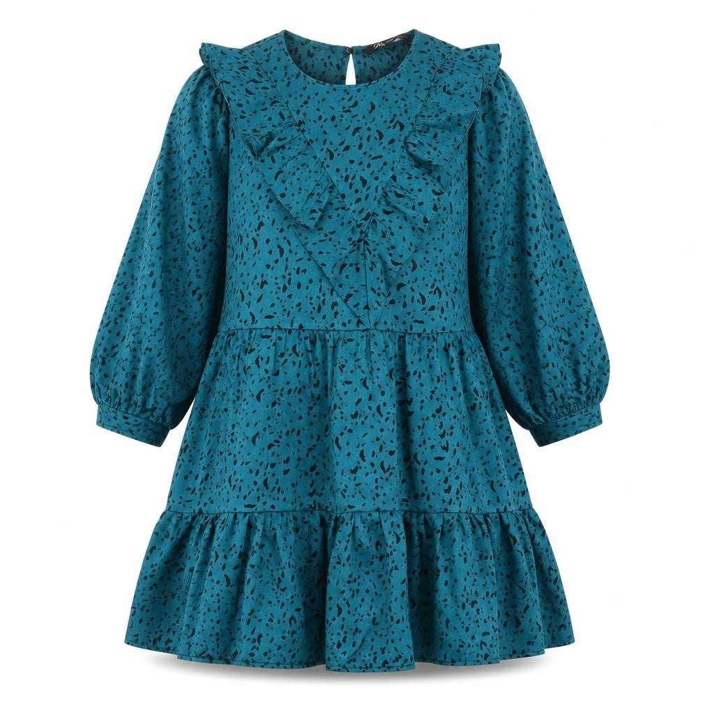 Front view of Zara Women's Green Trapeze Dress XS