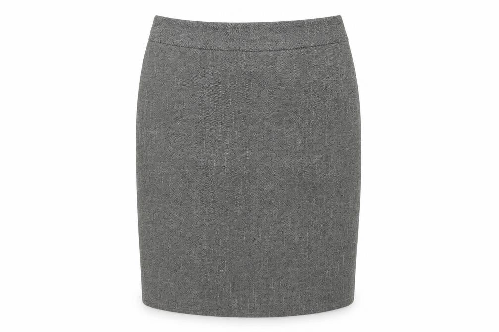 Front view of Happit Women's Grey Pencil Skirt, size 12