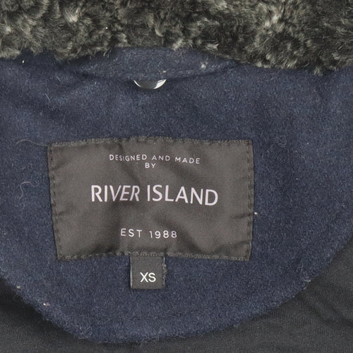 River Island Women's Black Wool XS Winter Jacket