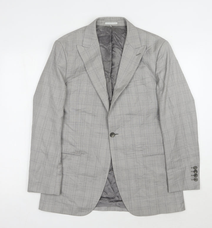 Reiss Men's Grey Check Blazer 38 Regular
