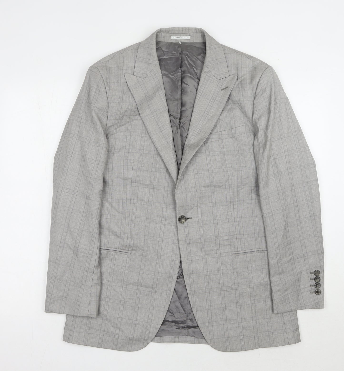 Reiss Men's Grey Check Blazer 38 Regular