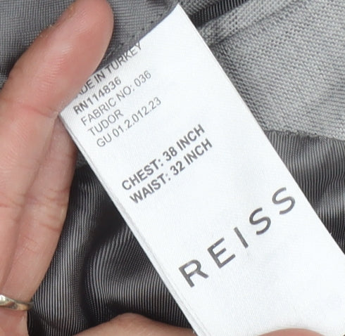 Reiss Men's Grey Check Blazer 38 Regular
