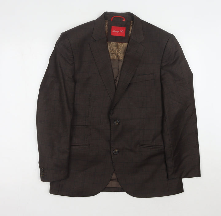 Jimmy Bee Brown Check Blazer for Men - Size 38S