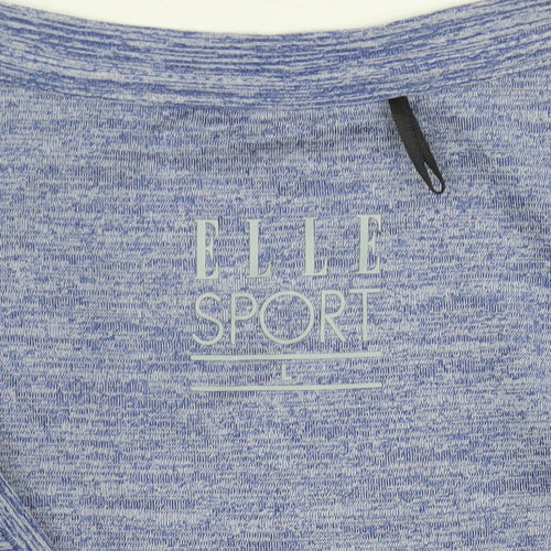 ELLE SPORT Women's Blue V-Neck T-Shirt - L