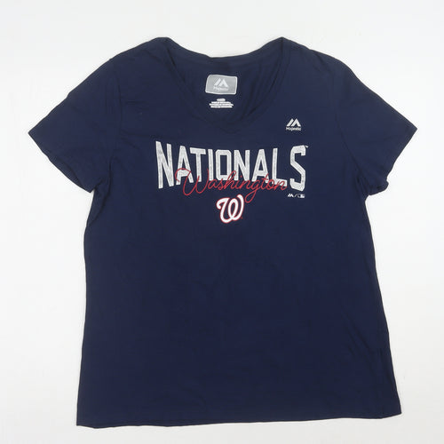 Majestic Women's Blue Baseball T-Shirt L