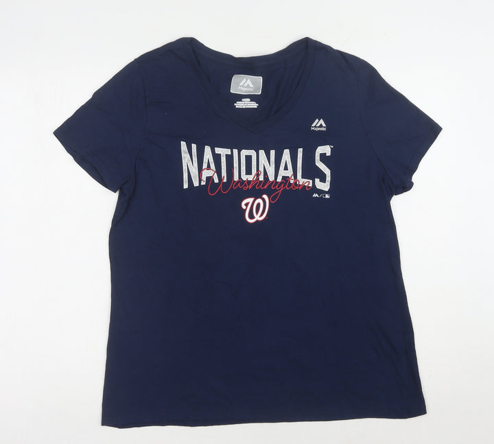 Majestic Women's Blue Baseball T-Shirt L