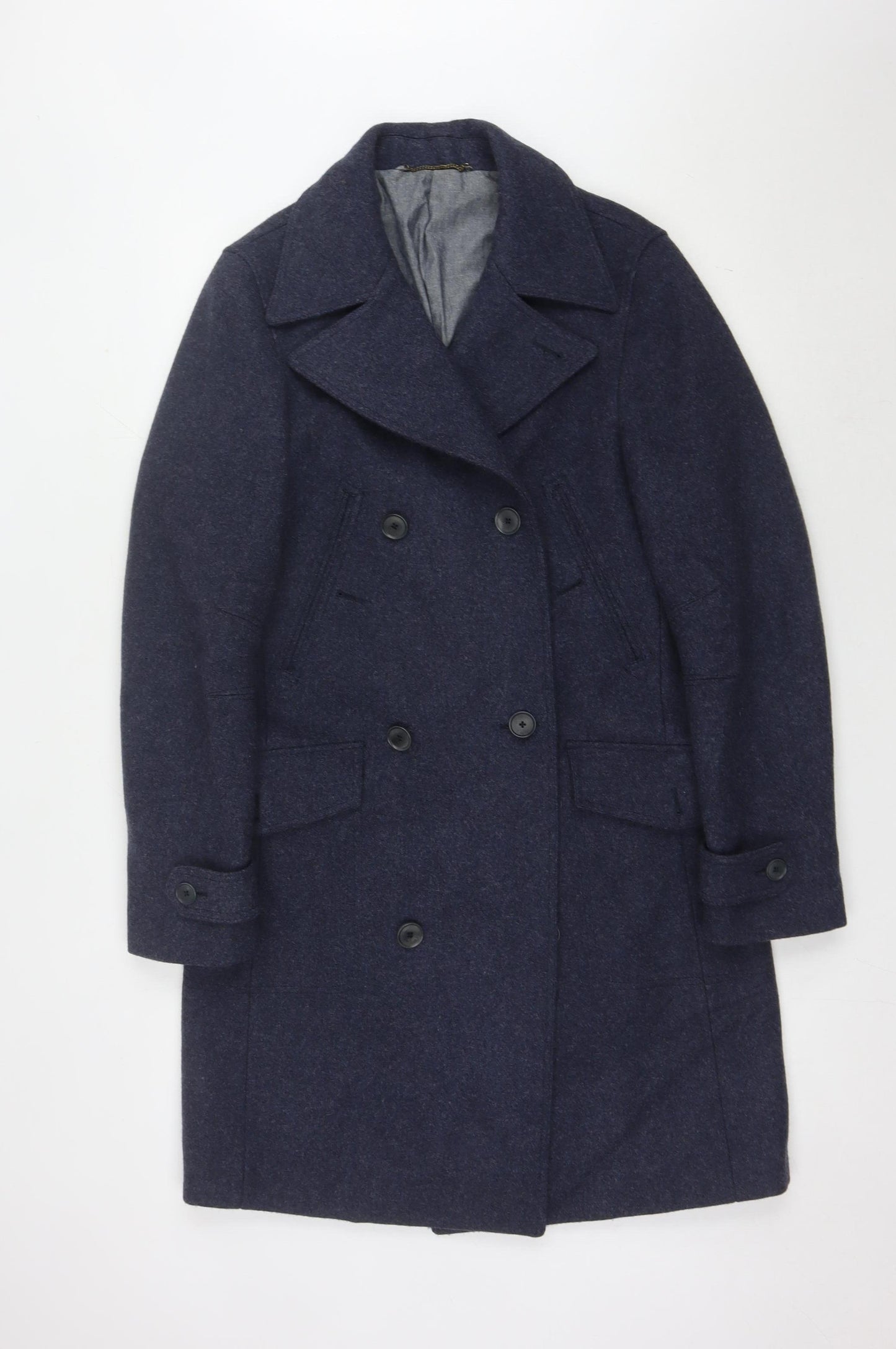 John Lewis & Co. Men's Blue Wool Pea Coat S