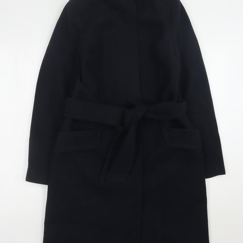 H&M Women's Black Trench Coat, UK 8, Belted