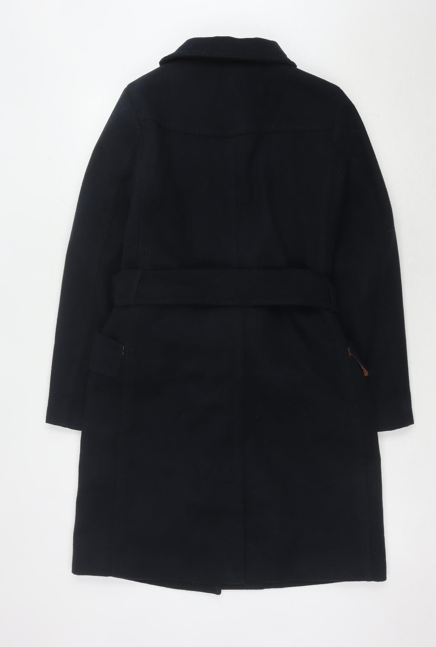 H&M Women's Black Trench Coat, UK 8, Belted
