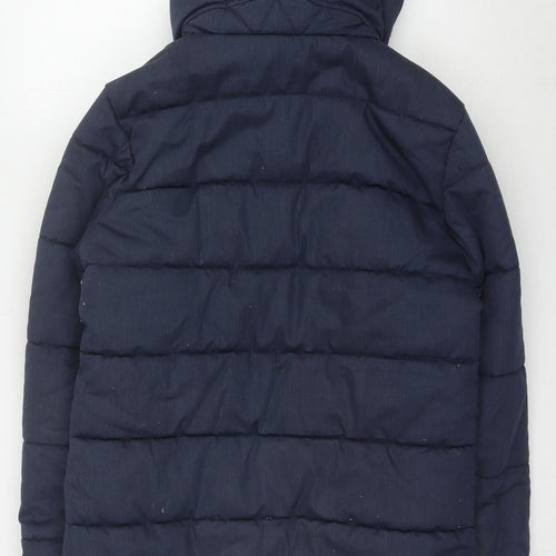 Super Women's Blue Puffer Jacket M Hooded Winter