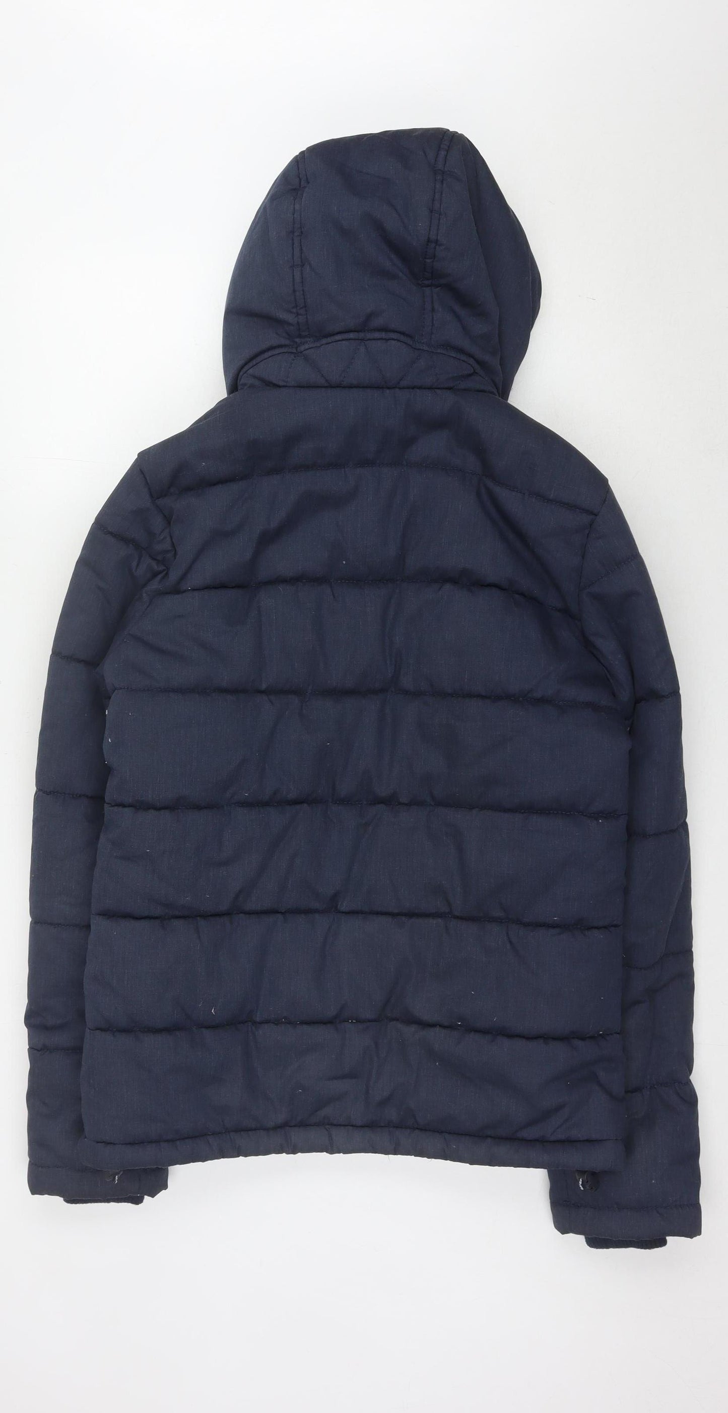 Super Women's Blue Puffer Jacket M Hooded Winter