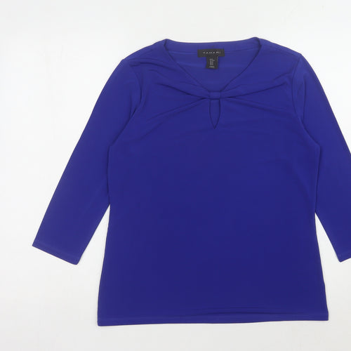 Tahari Women's Blue 3/4 Sleeve Top M