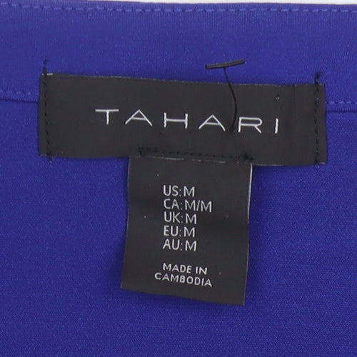 Tahari Women's Blue 3/4 Sleeve Top M