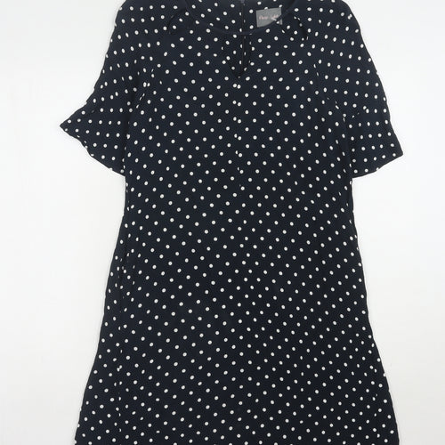Phase Eight Women's Black Polka Dot Shift Dress, Size 8