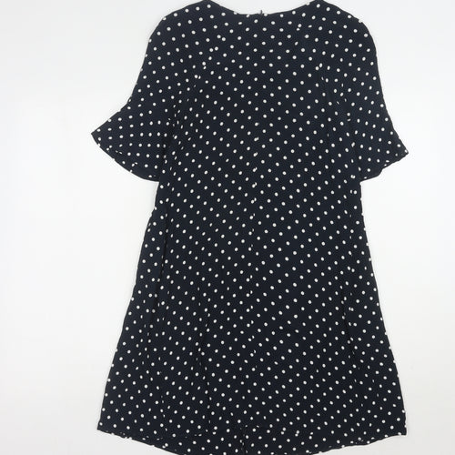 Phase Eight Women's Black Polka Dot Shift Dress, Size 8