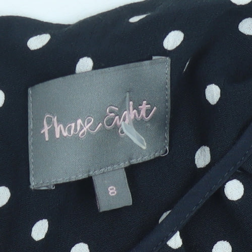 Phase Eight Women's Black Polka Dot Shift Dress, Size 8