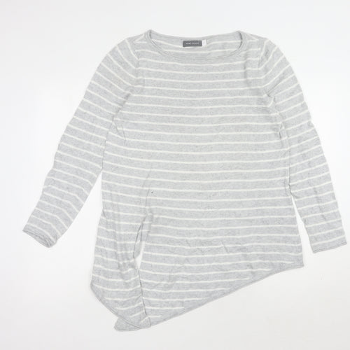 Mint Velvet Women's Grey Striped Pullover Jumper 14