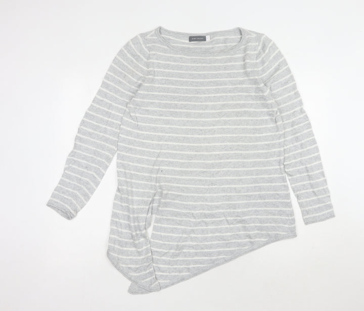 Mint Velvet Women's Grey Striped Pullover Jumper 14