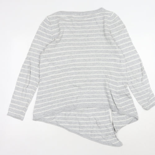 Mint Velvet Women's Grey Striped Pullover Jumper 14