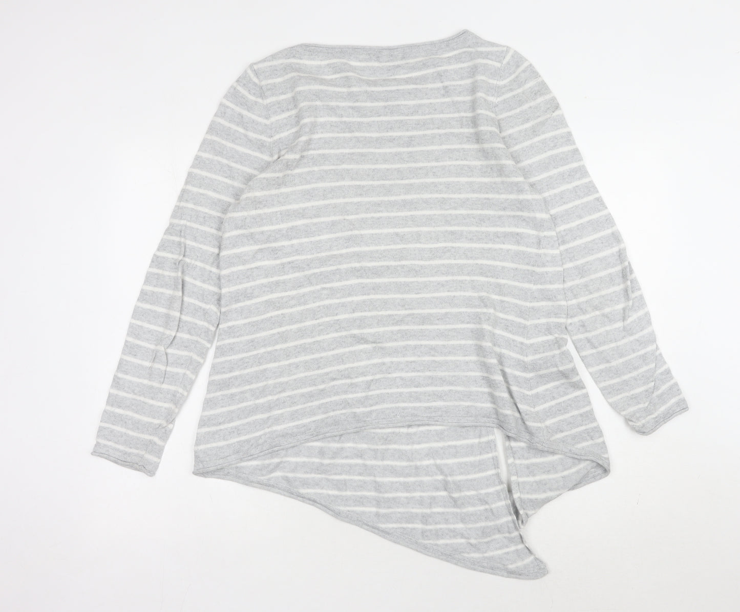 Mint Velvet Women's Grey Striped Pullover Jumper 14