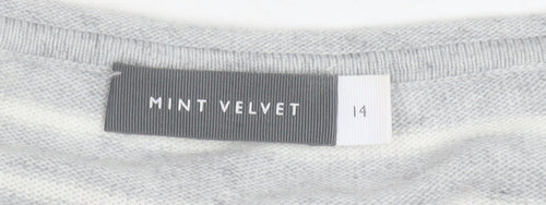 Mint Velvet Women's Grey Striped Pullover Jumper 14