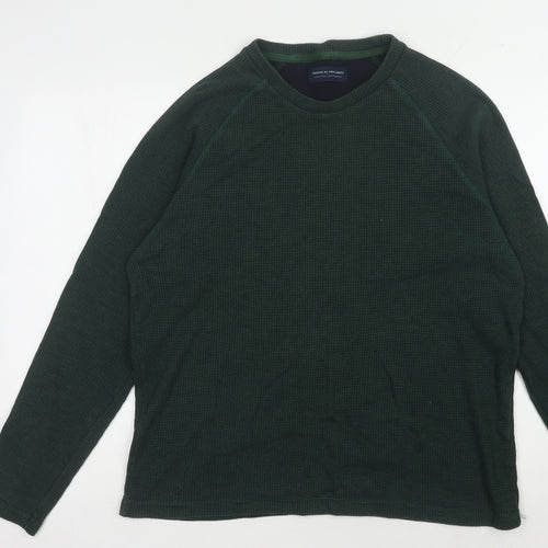 Jack & Jones Men's Green Waffle-Knit Pullover XXL Jumper
