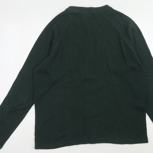 Jack & Jones Men's Green Waffle-Knit Pullover XXL Jumper